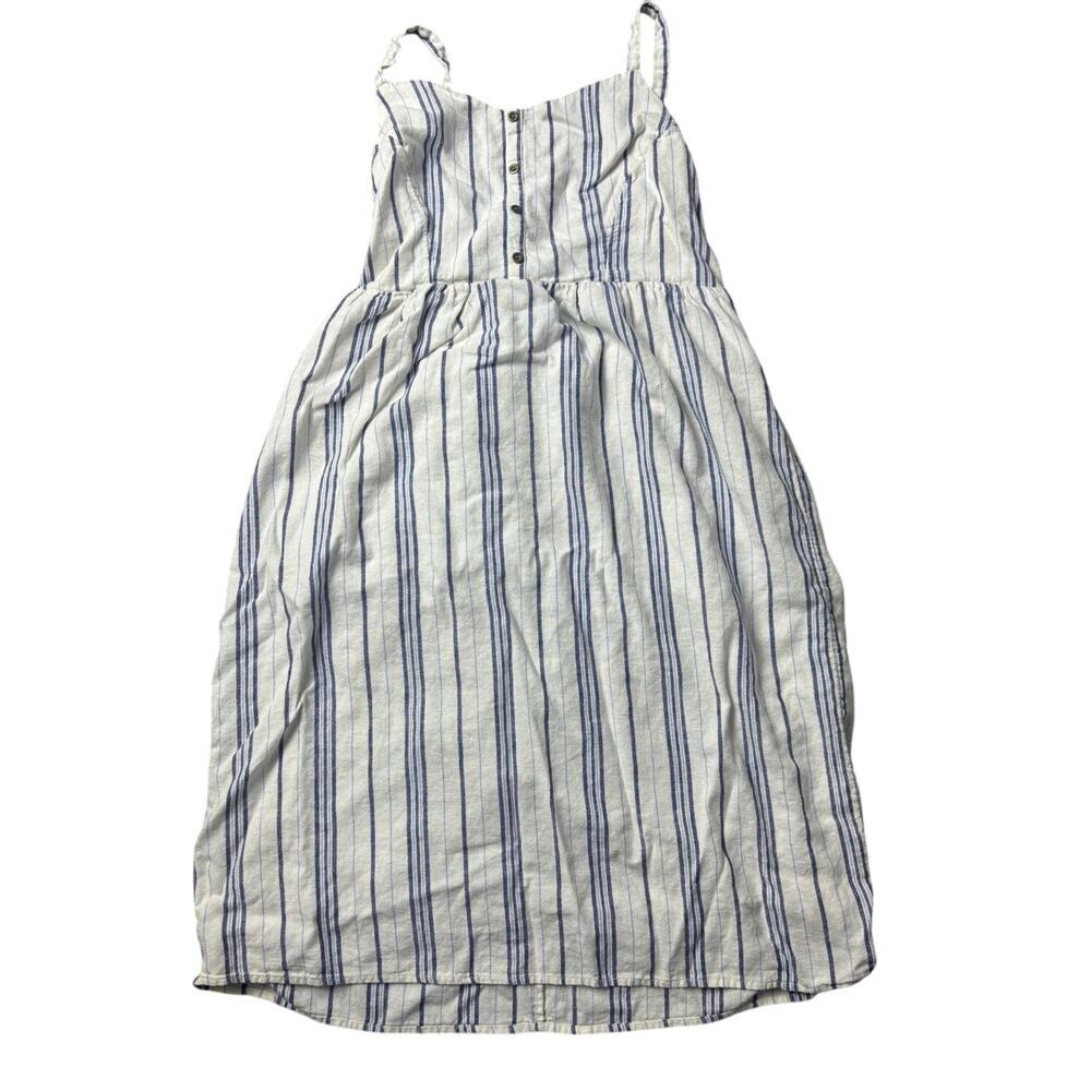 Old Navy Women’s XL Striped Button Front Sundress Blue White Sleeveless